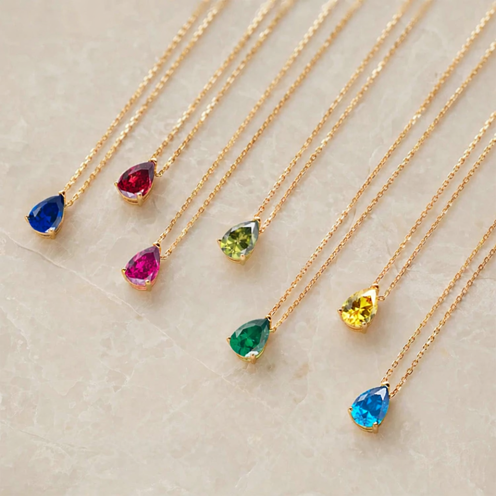 Geburtsstein-Kette – Personalisierte Halskette mit Monatsstein
